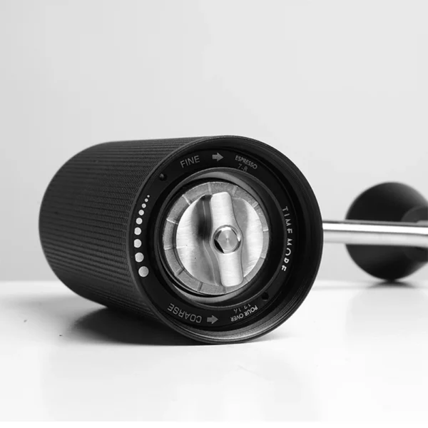 Timemore Chestnut C3s stainless steel manual coffee grinder with burns.