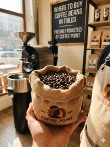 Fresh coffee beans in Tbilisi Georgia Coffee Point