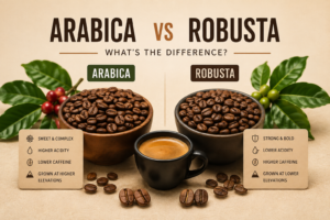 Arabica vs Robusta coffee beans comparison